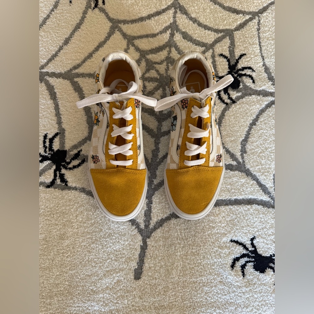 Yellow and White Vans Sneakers